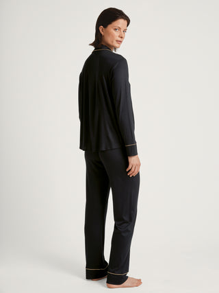 DAMEN Pyjama, schwarz