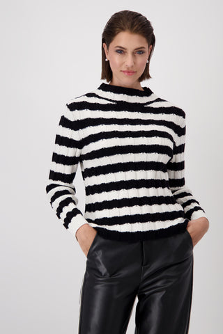 Pullover, schwarz Ringel