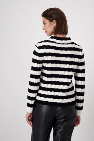 Pullover, schwarz Ringel