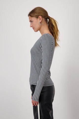 Pullover, schwarz gemustert