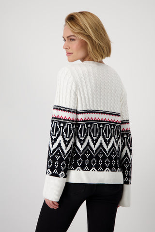 Pullover, off-white gemustert