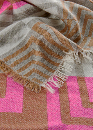 Beidseitig tragbarer Jacquard-Schal mit gewebtem Mustermix