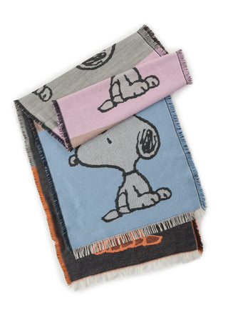 Weicher Schal in schmalem Format mit gewebtem Snoopy-Allover