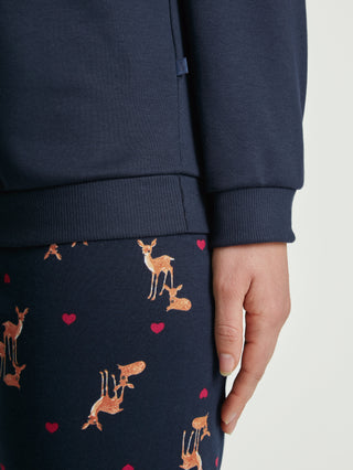 DAMEN Pyjama mit Bündchen, dark sapphire