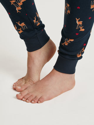 DAMEN Pyjama mit Bündchen, dark sapphire