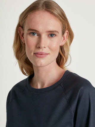 DAMEN Pyjama mit Bündchen, dark sapphire