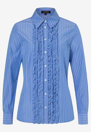 Streifenbluse mit Rüschen  blau/weiß  Frühjahrs-Kollektion