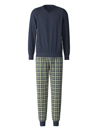 HERREN Pyjama mit Bündchen, laurel green