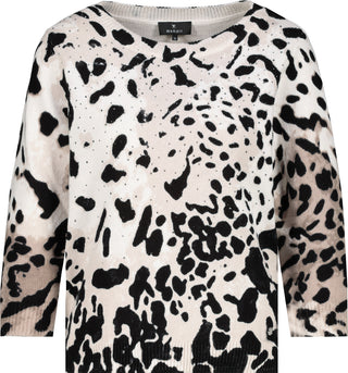 Pullover, creamy beige gemustert