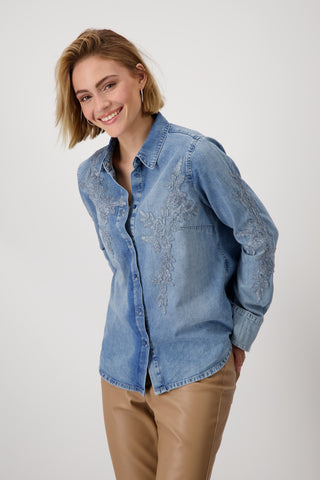 Bluse, jeans