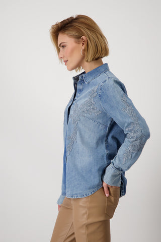 Bluse, jeans