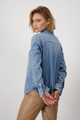 Bluse, jeans
