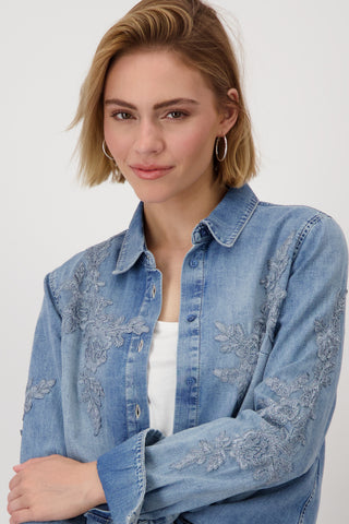 Bluse, jeans
