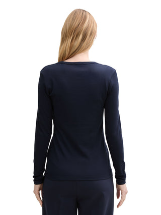 Basic Langarmshirt mit Rundhalsausschnitt