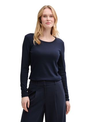 Basic Langarmshirt mit Rundhalsausschnitt