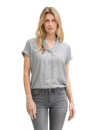 Loose Fit Bluse mit Streifenmuster