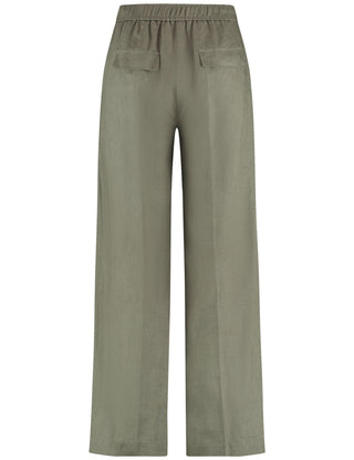 Weite Leinenhose mit Dehnbund