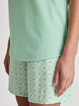 DAMEN Pyjama kurz, soft green