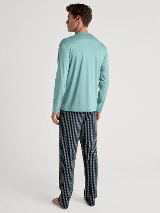 HERREN Pyjama, blue lily
