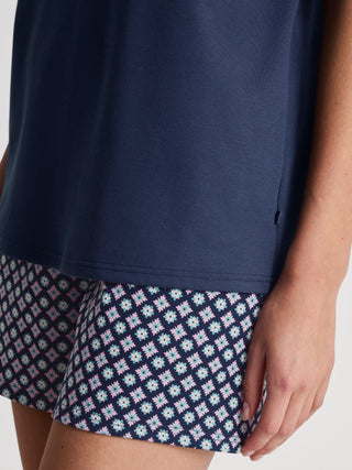 DAMEN Pyjama kurz, peacoat blue