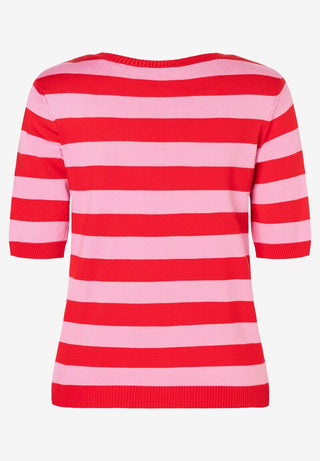 Streifen-Pullover  pink/rot  Frühjahrs-Kollektion