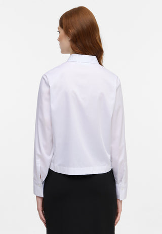 Satin Shirt Bluse Satingewebe Langarm