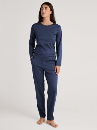 DAMEN Shirt langarm, peacoat blue