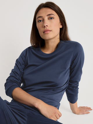 DAMEN Shirt langarm, peacoat blue