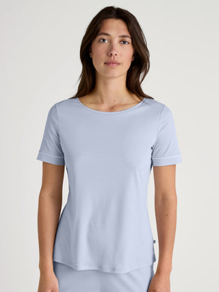 DAMEN Shirt kurzarm, harmony blue
