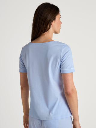 DAMEN Shirt kurzarm, harmony blue