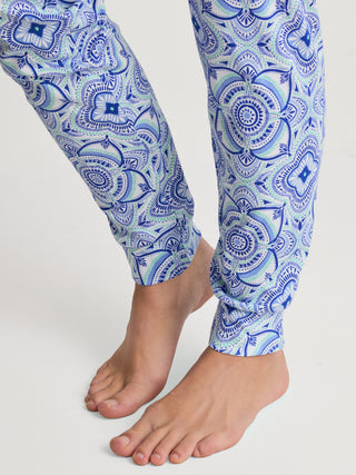 DAMEN Pyjama mit Bündchen, dazzling blue
