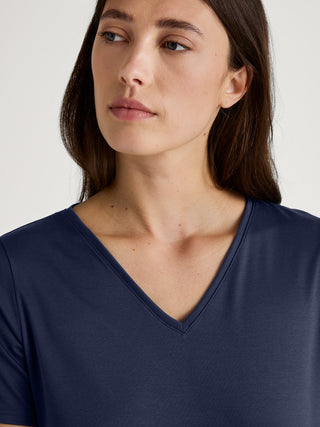 DAMEN Shirt kurzarm, peacoat blue