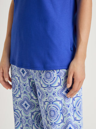 DAMEN Pyjama 7/8, dazzling blue