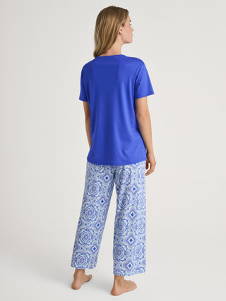 DAMEN Pyjama 7/8, dazzling blue