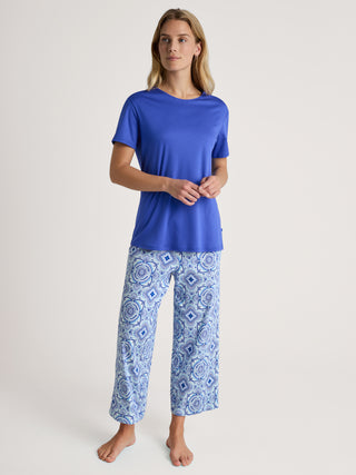 DAMEN Pyjama 7/8, dazzling blue