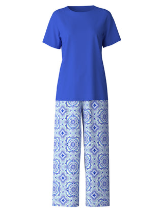 DAMEN Pyjama 7/8, dazzling blue