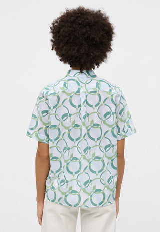 Bluse Leinwandgewebe Kurzarm