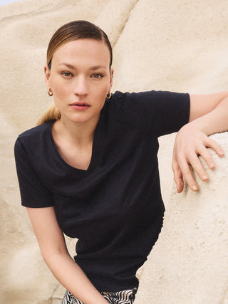 DAMEN Shirt kurzarm, schwarz
