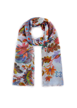 Edler Schal aus Modal und Seide mit Blumenmuster