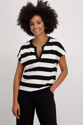 Sweatshirt, schwarz Ringel
