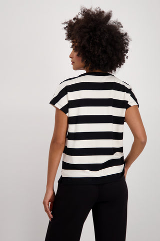 Sweatshirt, schwarz Ringel