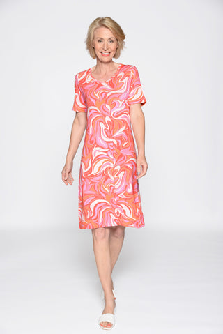Rdh.-Kleid, 1/2 Arm, Druck