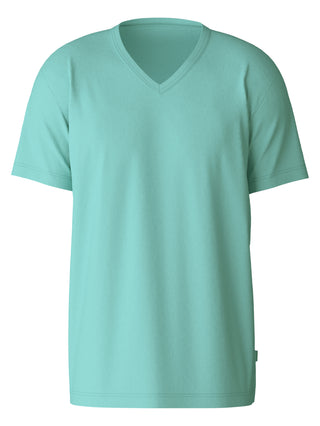 HERREN T-Shirt, bleached aqua
