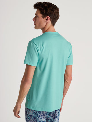 HERREN T-Shirt, bleached aqua