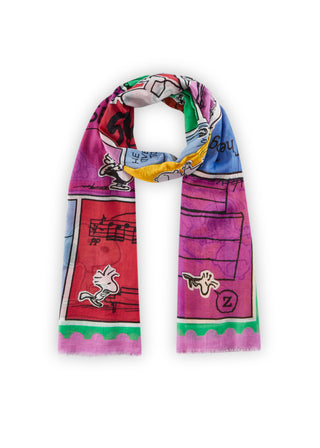 Peanuts Schal aus Organic Cotton mit Comic-Motiven