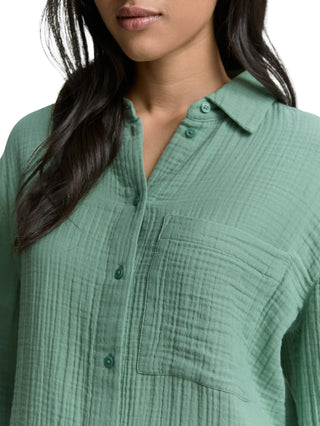 Oversize Musselin Hemdbluse