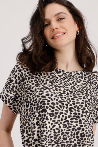 Kleid, coffee bean gemustert