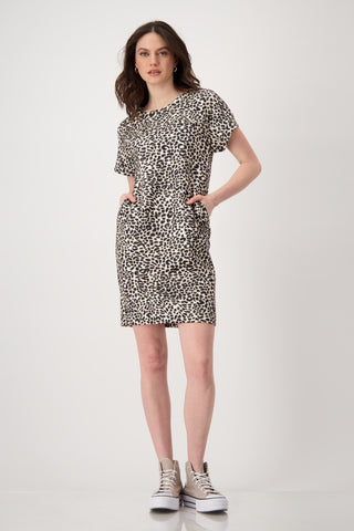 Kleid, coffee bean gemustert