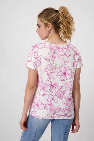 T-Shirt, bubblegum gemustert