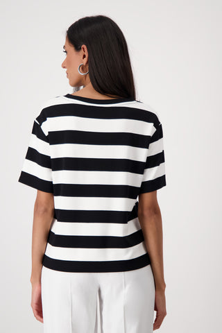 T-Shirt, schwarz Ringel